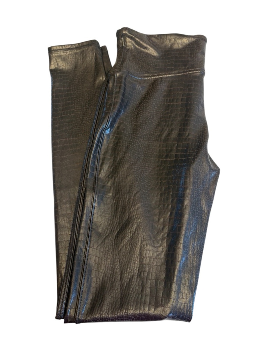 SPANX Faux-Croc Shine Leggings pull on slightly stretchy size medium